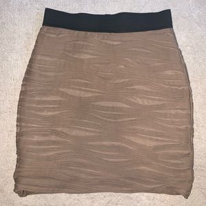 Brown Textured Skirt
